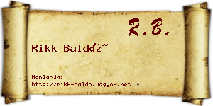 Rikk Baldó névjegykártya